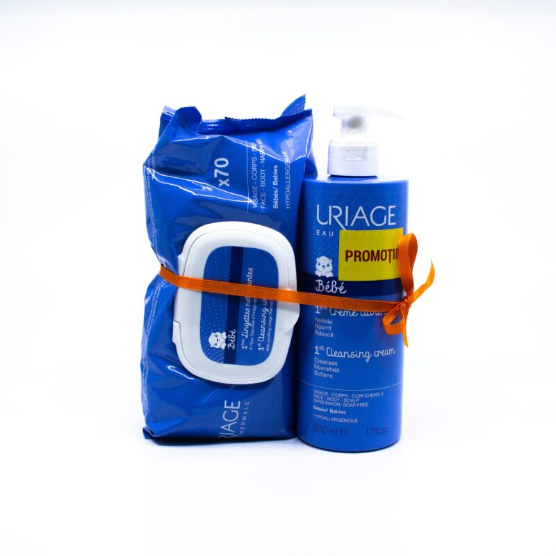 Uriage Bebe Crema De Curatare Cu Spuma Fara Sapun, Crema, 500ml+Uriage Servetele Umede 70buc CADOU-0