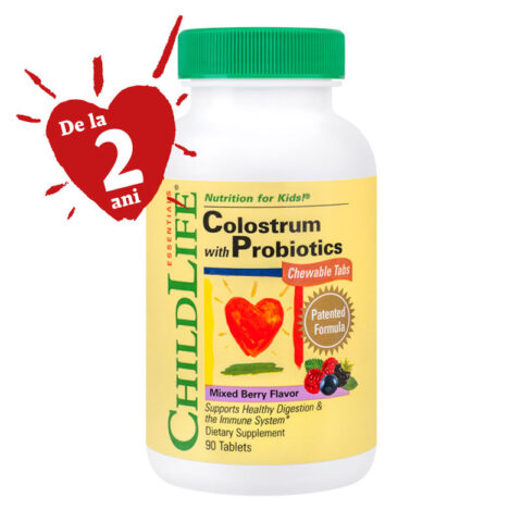 Secom Colostrum Plus Probiotics Cu Gust de Fructe Tablete Masticabile, Tablete, 90buc-0