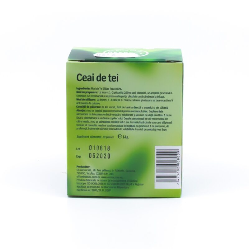 Alevia Ceai Tei Plicuri 14gr , Ceai, 10buc-47463