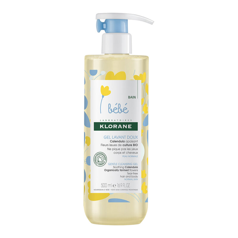 Klorane Bebe Gel de Dus Spumant cu Extract de Galbenele pentru Corp si Par, Gel de Dus, 500 ml-0